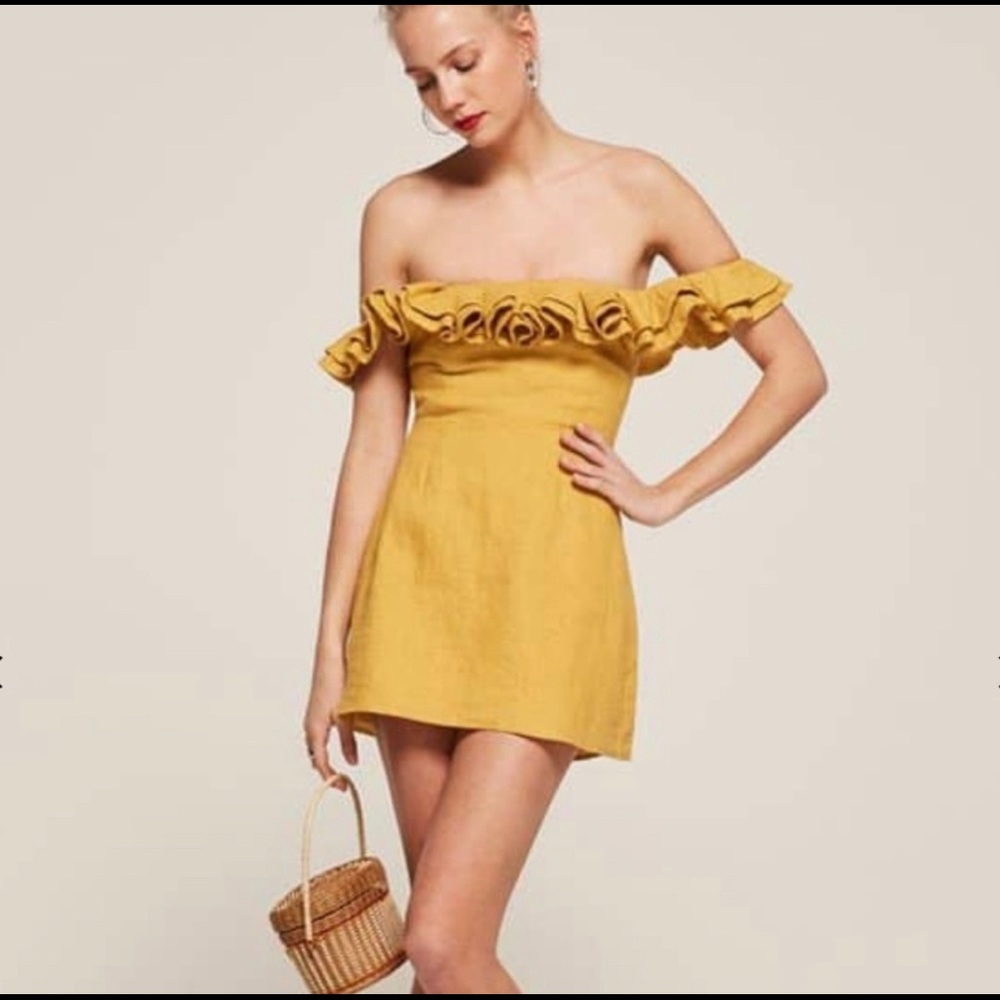 REFORMATION CORAL MINI DRESS